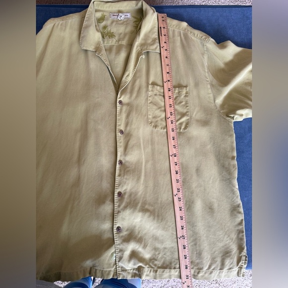 Tommy Bahama Mens Green Button Up SZ XXL 100% Silk Short Sleeve Collared Relaxed - Picture 9 of 9